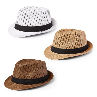 Trilby Sun Hat Straw Panama Designer Fedora Summer Size Mens