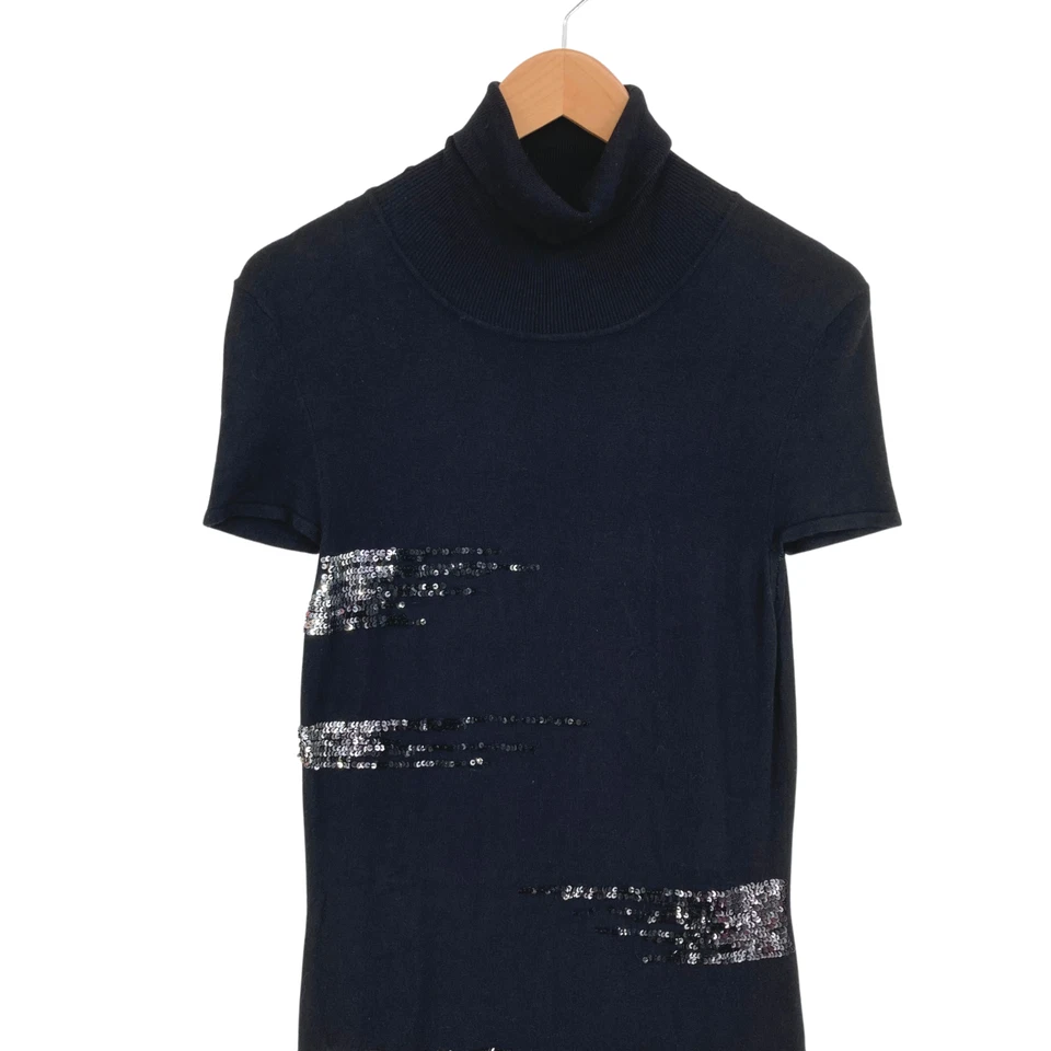 Vestido Suéter Buffalo by David Bitton Mujer Negro Rayón Manga Gorra Línea A Talla L Foto 3 de 4