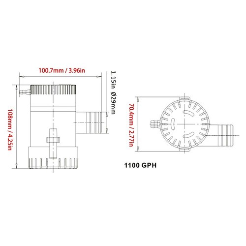 Pompe De Cale Submersible Marine 1100 GPH Pompe Électrique 12 V Bateau Yacht - Imagen 4 de 9