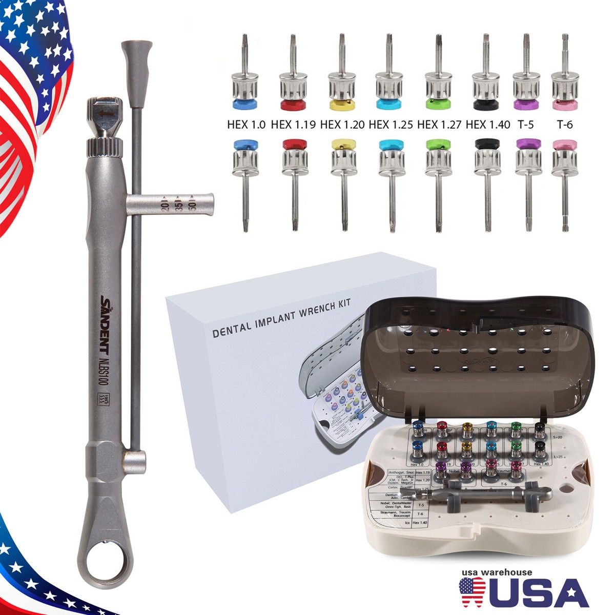 Dental Manual Implant Prosthetic Kit Hand Torque Driver Universal