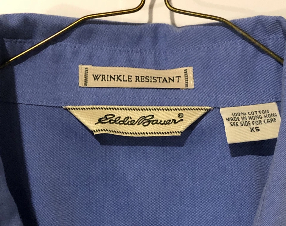Camisa Eddie Bauer 100 % algodón para mujer XS azul con botones Foto 2 de 4