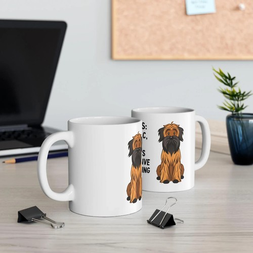 Cute Briard Art on White Ceramic Mug Cup, Dog Lover Gift for Coffee & Tea Fans - Picture 5 of 7