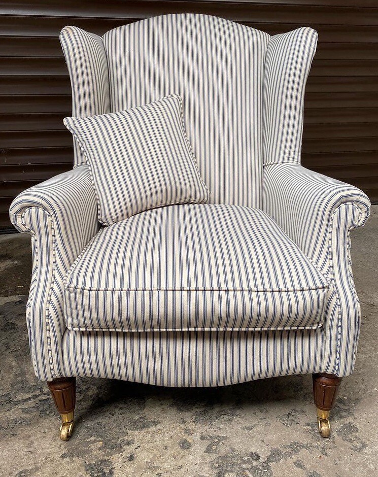 laura ashley armchair Southwold Chair Blue Ticking Stripe eBay