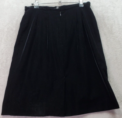 Talbots A Line Skirts Womens Petite Black Velvet Polyester