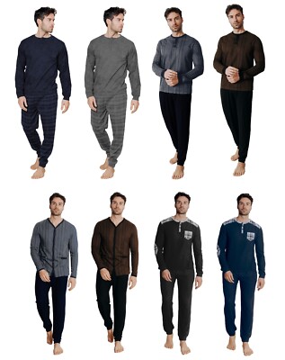 ALV BY ALVIERO MARTINI HERREN SCHLAFANZUG LANG AUS JACQUARD STOFF STRICK MILANO