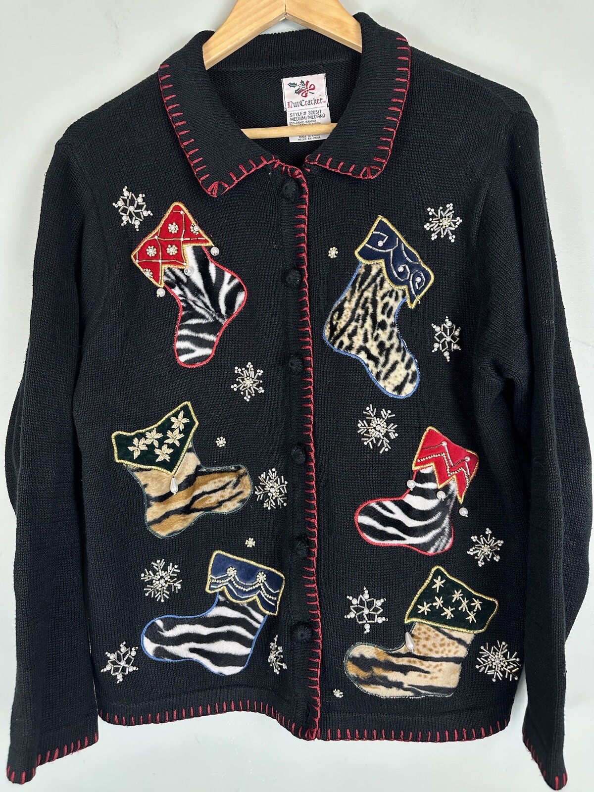 NutCracker Full Button Up Christmas Stockings Swe… - image 1