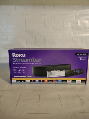 Roku Streambar 4K/HD/HDR Streaming Media Player Premium Audio, BRAND NEW SEALED