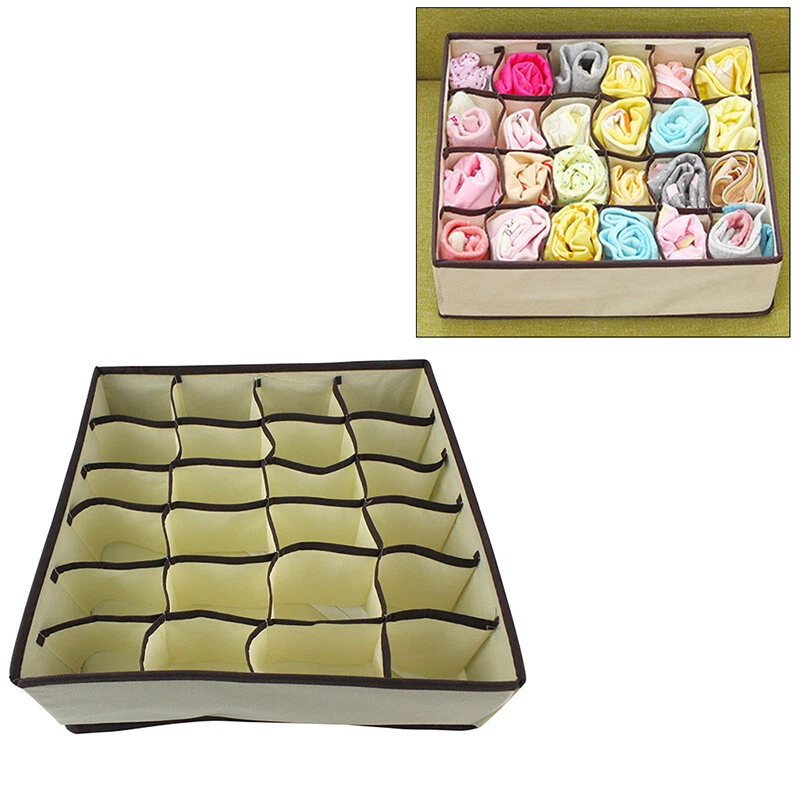 Underwear Bras Organizer 4PCS Set Foldable Storage Box Drawer Socks Ties - Image 3 of 4