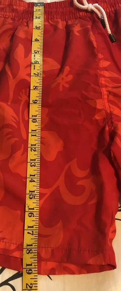 Polo Assn dos EUA. Baús de banho masculinos havaianos vermelhos e laranja com estampa floral tamanho GG - Imagem 4 de 4
