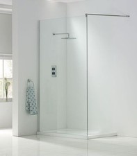 Wetroom Panels 2000mm High in 8mm Easy Clean Glass choice of sizes and fittings