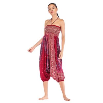 Damen Hose Haremshose Bohemian Harem Pants Blumendruck