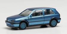 Herpa 034074-002 - VW Golf III VR6 bleu métallisé avec jantes bleues - HO (1:87)