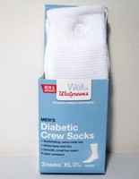 Diabetic Crew Socks Mens Size: Xl 12-14 White Pack Of 3 Pharmacist Recommended Diabetic Crew Socks Mens Size: Xl 12-14 White Pack Of 3 Pharmacist Recommended