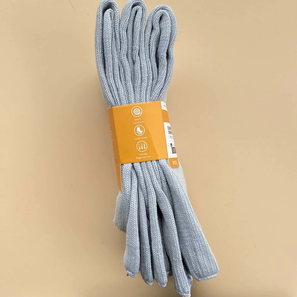 Timberland Women's Cushioned Crew Socks 3 Pairs - Wool Blend, Thermal Gray - Image 4 of 4