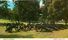 RPPC Knox's Artillery Valley Forge, PA Pennsylvania Posted stamp July 4th,  1976