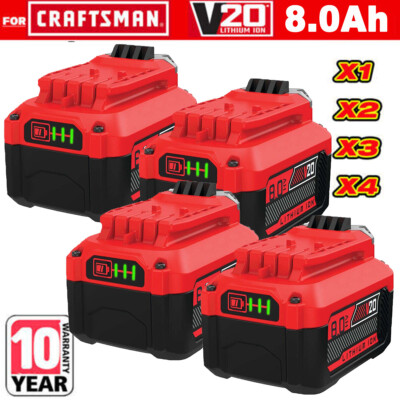 1-4X FOR CRAFTSMAN 20V Max V20 Lithium Ion 8.0 Ah Battery LED Indicator CMCB206