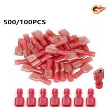 AWG22-16 Gauge Red Nylon Insulated Spade Connector Wire Crimp Female Terminals