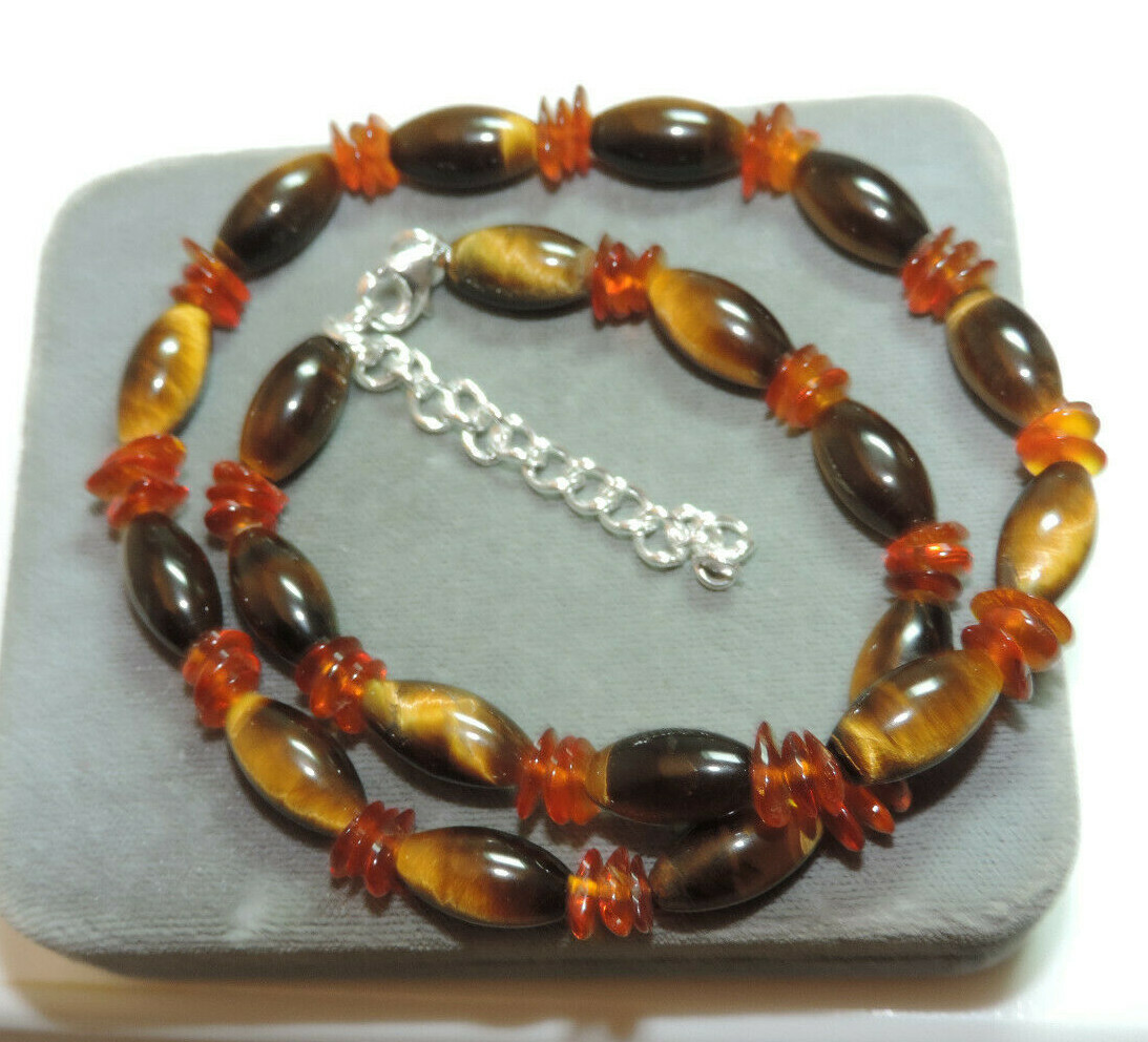 Collier Perles Imitation Tortue Et Ambre Doré - Avec Rallonge - Style Vintage - Occasion
