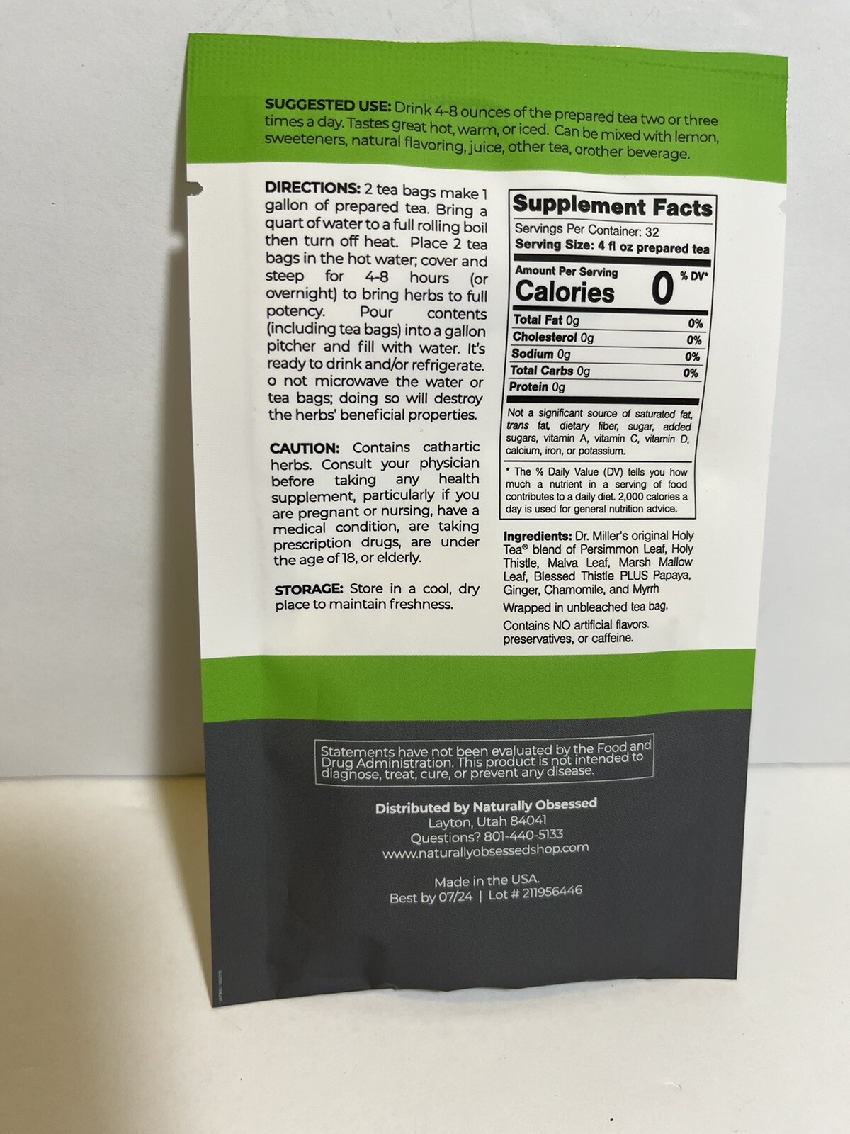 Dr. Miller’s Detox Tea Lurra Life 45 Packs (90 Bags) Best By 7/2024