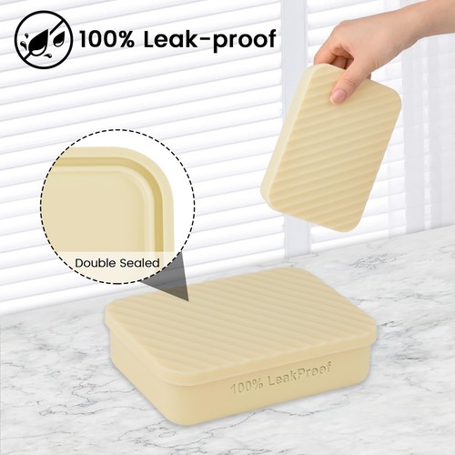 Silicone Leakproof Travel Soap Case Shampoo Bar Soap Dish Holder for Shower Gym - Picture 6 of 7
