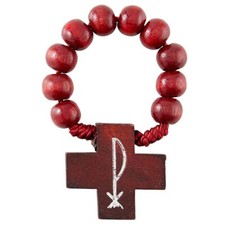 Lote de 4 Nuevos Anillos Rosario Madera Marrón-Paquete de 4 Anillo Rosario de Madera Marrón