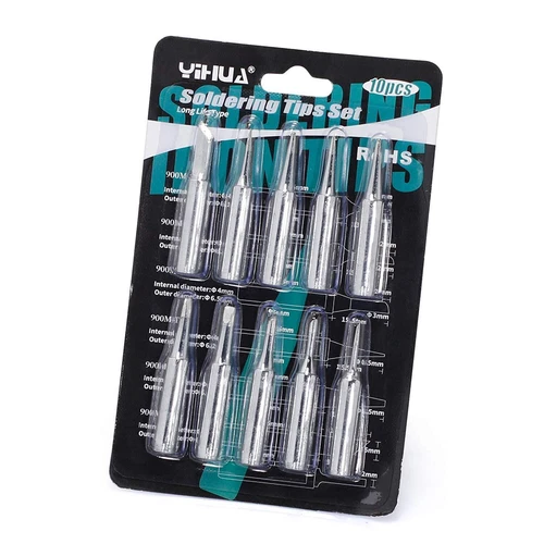 YIHUA #1200 Soldering Iron Tips Set 10PCS LongLife Type Fit for YIHUA SGS - Picture 1 of 2