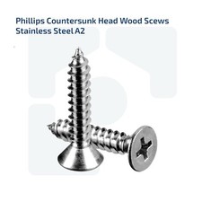 M3 M3.5 M4 M5 M6 FULLY THREADED PHILLIPS COUNTERSUNK WOOD STAINLESS STEEL SCREWS