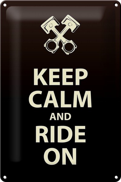 Blechschild Spruch 20X30 Cm Keep Calm And Ride On Metall Deko Schild Tin Sign-image