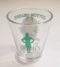 Elf Cotton Headed Ninny Muggins Shot Glass Movie Holiday Glass Free Shipping