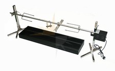 BBQ Stainless Steel Compact Charcoal Hog Roast Machine Pig Rotisserie Spit Set