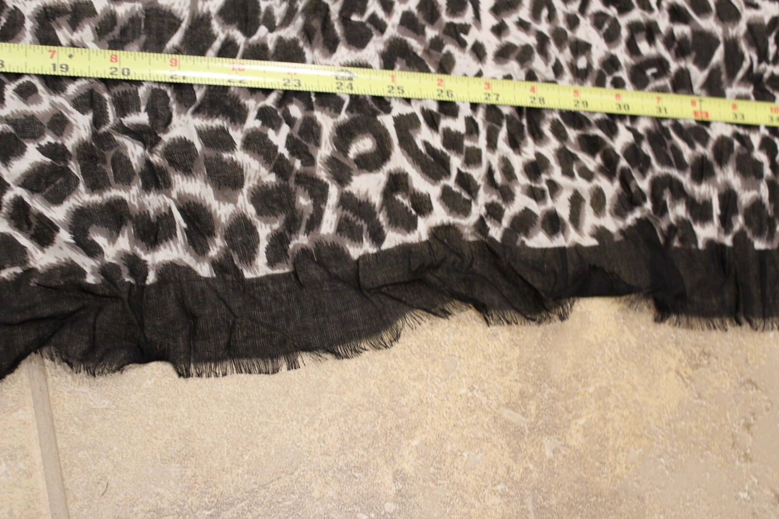 Lightweight Accent Scarf Rectangle Gray Black Leo… - image 10