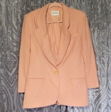 VINTAGE Hugo Buscati Milano Womens Wool Blend Button Long Blazer