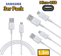 3X 1,5M Original Samsung Micro-Usb Ladekabel FüR Samsung Galaxy S3 S4 S5 S6 S7