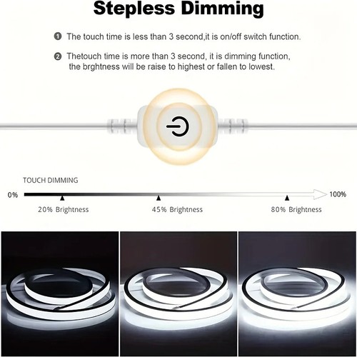 5V LED Light Strip LED Neon Light Waterproof USB Tape Belt Room Touch Sensor - Picture 3 of 10
