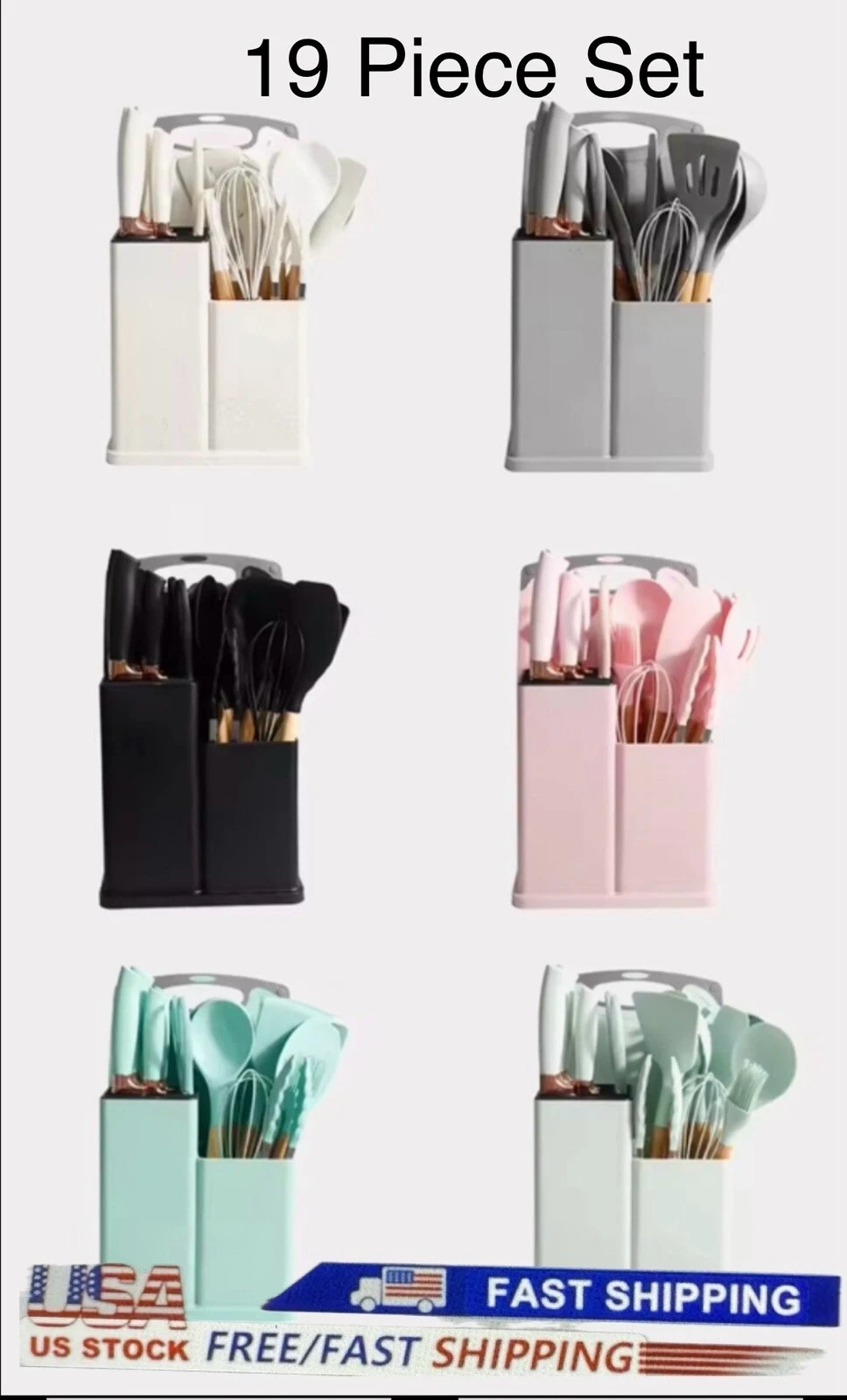 Silicone Kitchen Utensil Set with Holder,19 Pcs Cooking Utensils Heat Resistant
Opens in a new windo