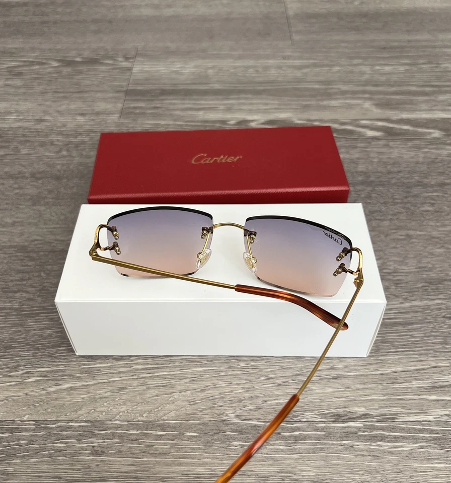 Cartier Big C Frame Sunglasses Gray/Coffee Lens - Image 2 of 3