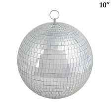 2 pcs 10" Silver Glass Mirror Disco Balls Ornaments Party Decorations Supplies