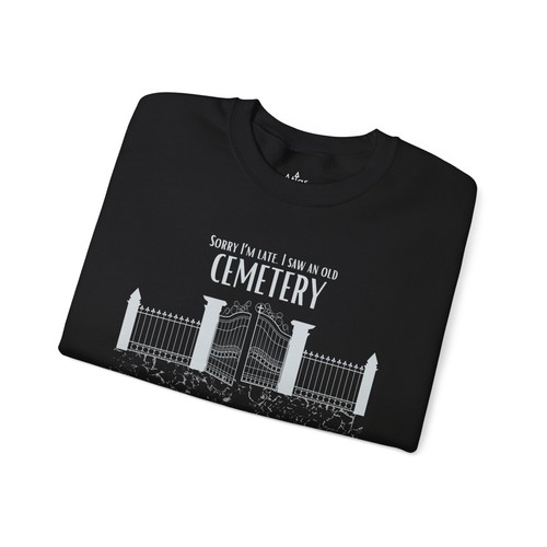 Cemetery Gate Taphophile Graveyard Sweatshirt Schwarz Unisex - Bild 4 von 5