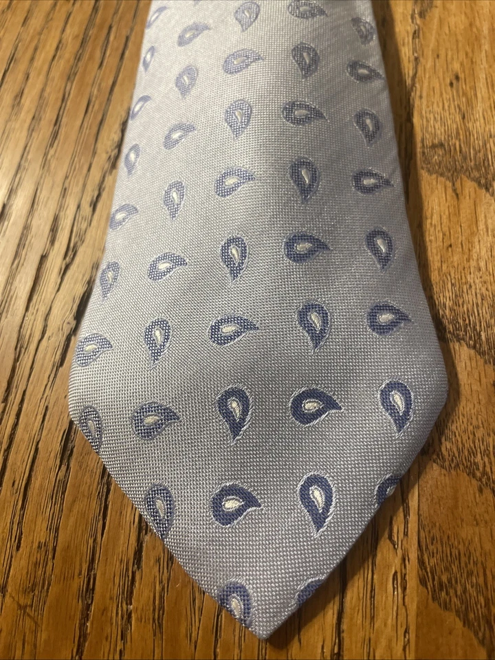 Corbata vintage usada en excelente estado Balmain Paris seda cachemira para hombre periwinkle Francia Foto 2 de 4