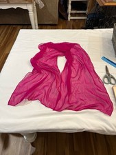 Magenta Pink Sheer Chiffon Silk Feel Lightweight Scarf Shawl