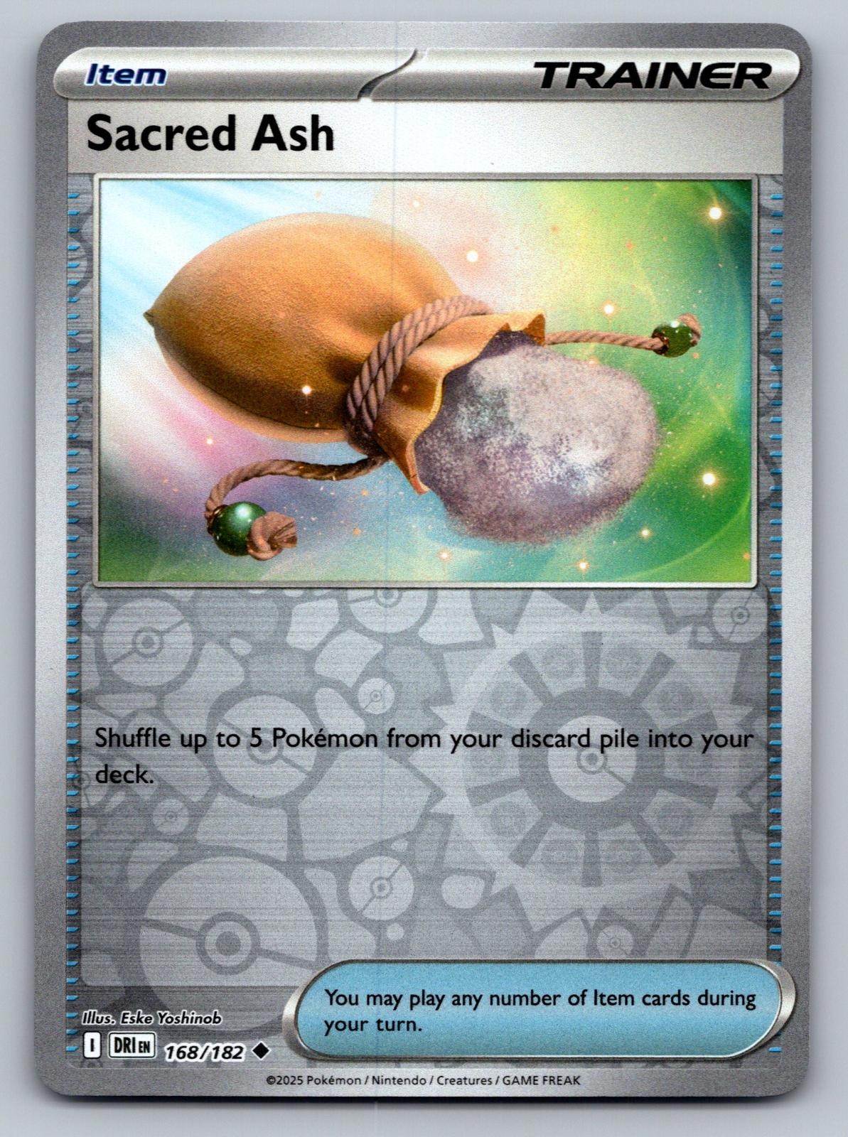 SACRED ASH 168/182 UC DESTINED RIVALS POKEMON REVERSE HOLO NM/M
