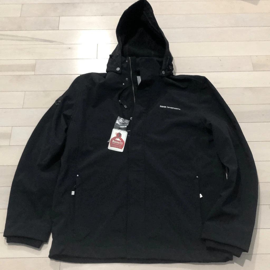Roots73 Men's Elkpoint Full Zip Softshell Autumn Jacket Black Size 2XL NWT