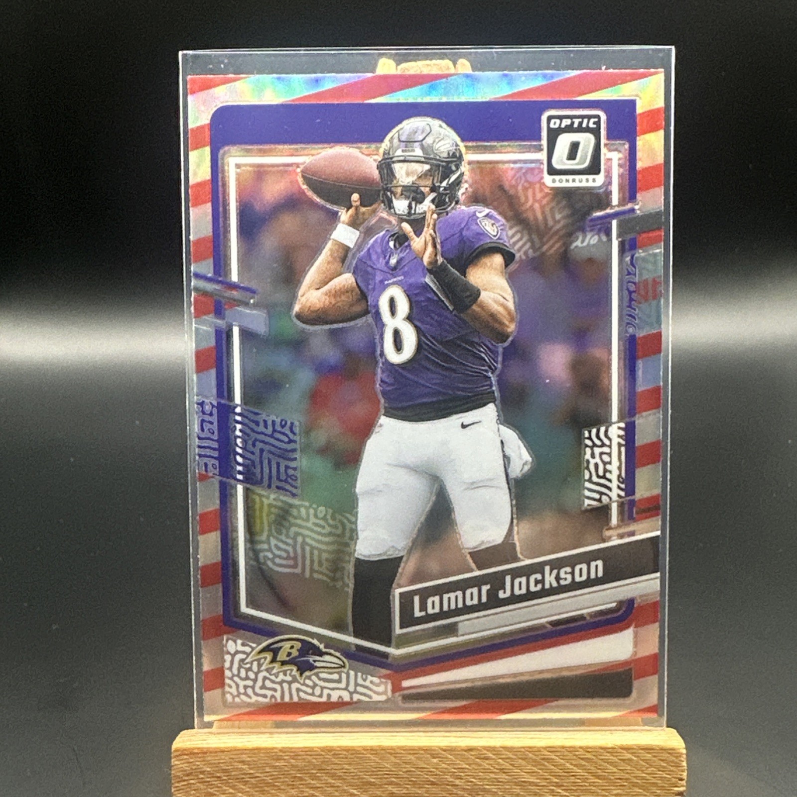 Lamar Jackson 2023 Donruss Optic Freedom Parallel Prizm #14 SSP Baltimore Ravens