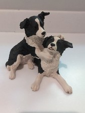 Pair Of Border Collie Pups Border Fine Arts B0251 1997 VGC