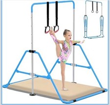 EVERYMILE Gymnastics Bars With Self-Inflating Mat,50mm Thick Inflatable Pad No A