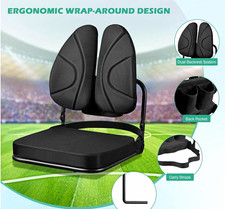 MISTFORE Dual Backrest Stadium Seat Bleacher Chair Padded Cushion Open Box
