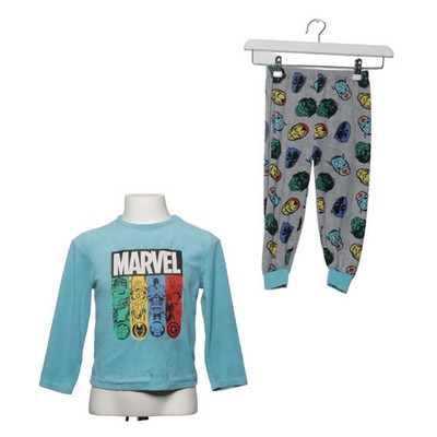 Primark, Pyjama, Größe: 104, Polyester, Grau/Mehrfarbig, Print, Fleece #2hn