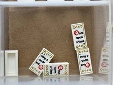 LEGO Parts - White Tile 1 x 2 'Once upon a time...' - No 3069pb0507 - QTY 5