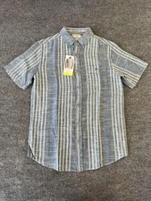 Weatherproof Vintage Shirt Mens Small Washable Linen Short Sleeve Button Down