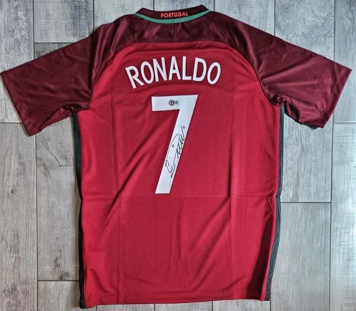 Cristiano Ronaldo Signed Portugal Euro 2016 Soccer Jersey AUTO Beckett BAS COA